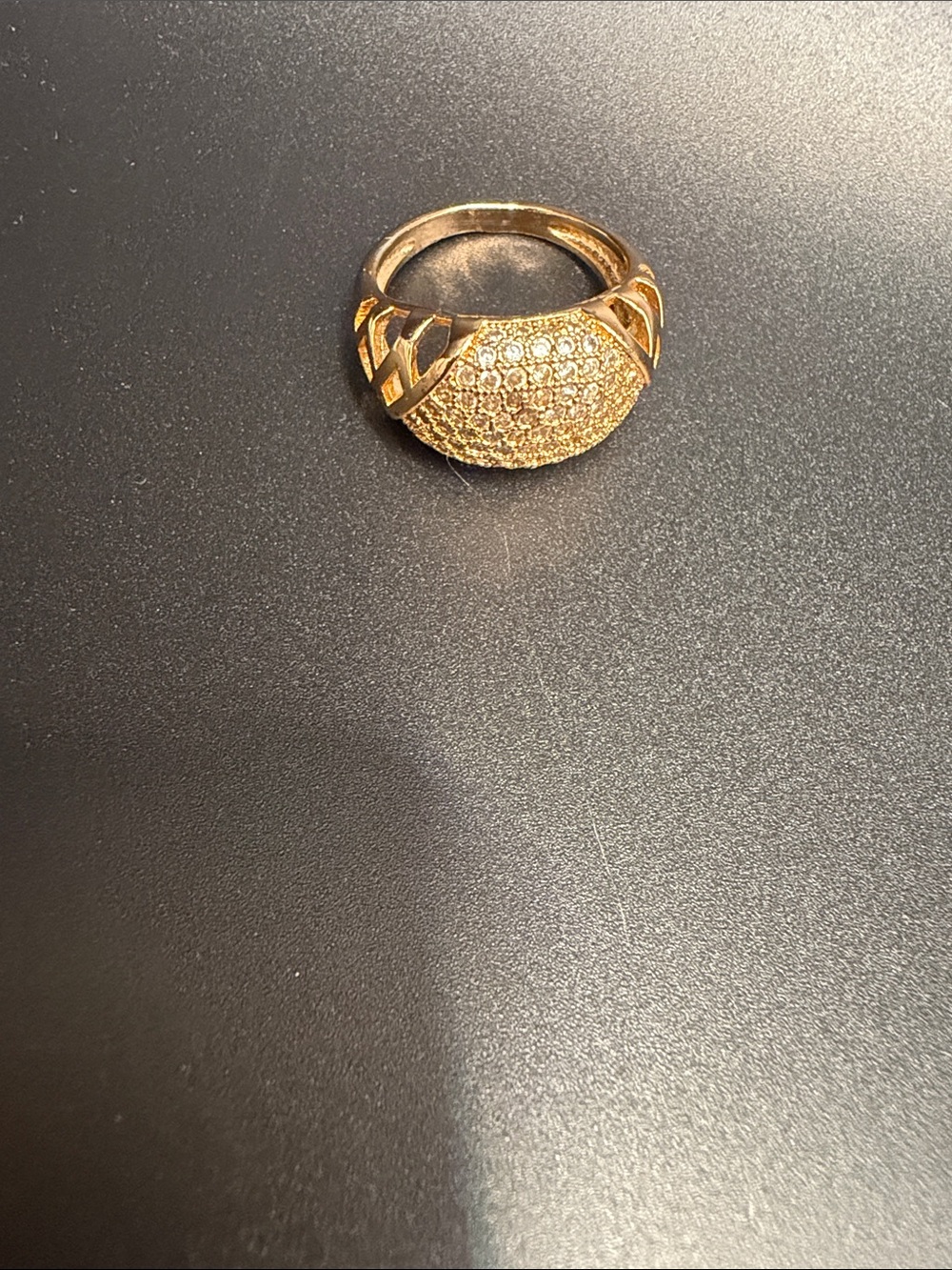 Gold Pavé Dome Ring - Women Jewelry - Picture 4 of 6